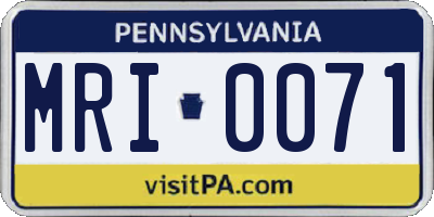 PA license plate MRI0071