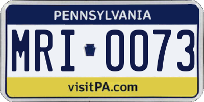 PA license plate MRI0073