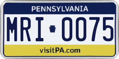 PA license plate MRI0075