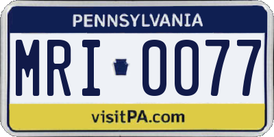 PA license plate MRI0077