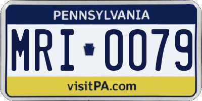 PA license plate MRI0079