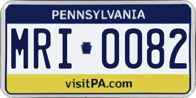 PA license plate MRI0082