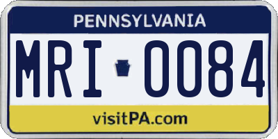 PA license plate MRI0084