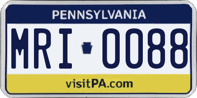 PA license plate MRI0088