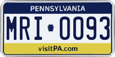 PA license plate MRI0093