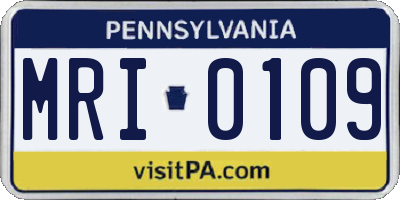PA license plate MRI0109