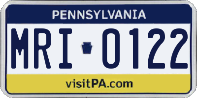 PA license plate MRI0122