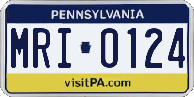PA license plate MRI0124