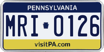 PA license plate MRI0126