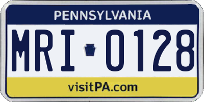 PA license plate MRI0128