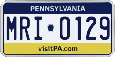 PA license plate MRI0129