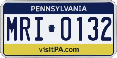 PA license plate MRI0132