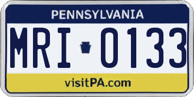 PA license plate MRI0133
