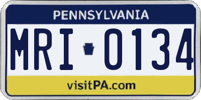 PA license plate MRI0134