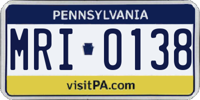PA license plate MRI0138