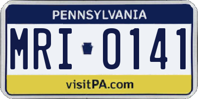 PA license plate MRI0141