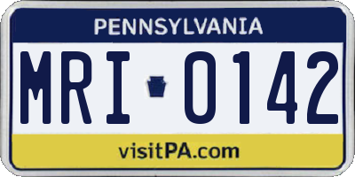 PA license plate MRI0142