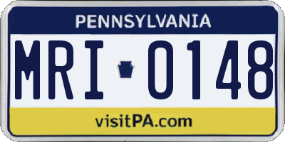 PA license plate MRI0148