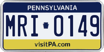 PA license plate MRI0149