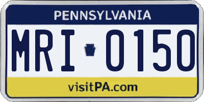 PA license plate MRI0150