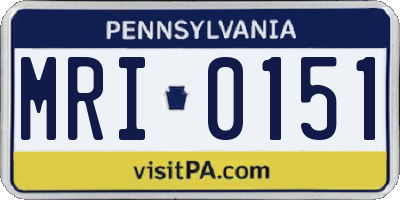 PA license plate MRI0151