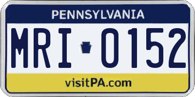 PA license plate MRI0152