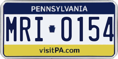 PA license plate MRI0154