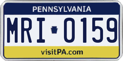 PA license plate MRI0159