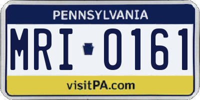 PA license plate MRI0161