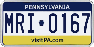 PA license plate MRI0167