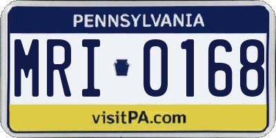 PA license plate MRI0168