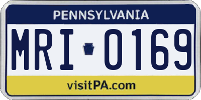 PA license plate MRI0169