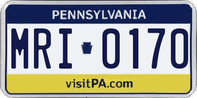 PA license plate MRI0170