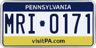 PA license plate MRI0171