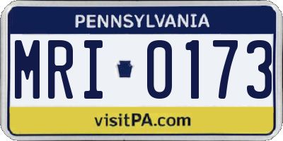 PA license plate MRI0173