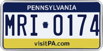 PA license plate MRI0174