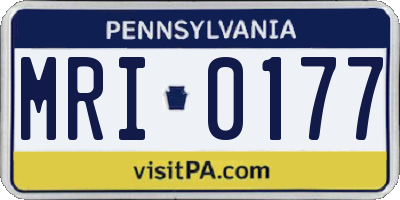 PA license plate MRI0177