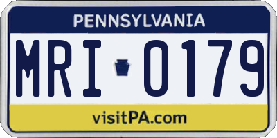 PA license plate MRI0179