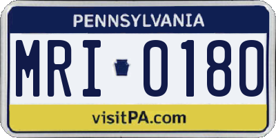 PA license plate MRI0180