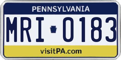 PA license plate MRI0183