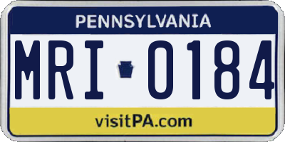 PA license plate MRI0184