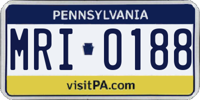 PA license plate MRI0188