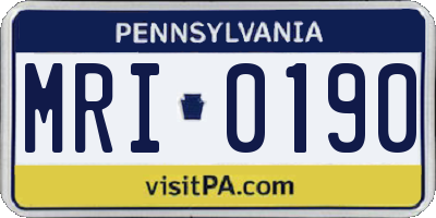 PA license plate MRI0190