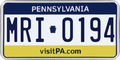 PA license plate MRI0194