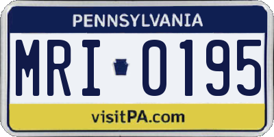 PA license plate MRI0195