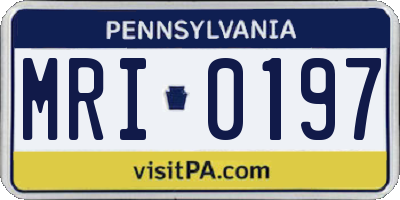 PA license plate MRI0197