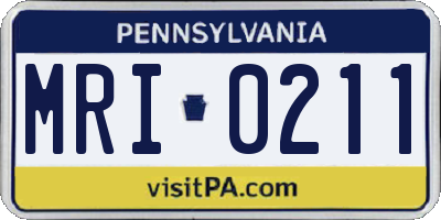 PA license plate MRI0211