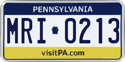 PA license plate MRI0213