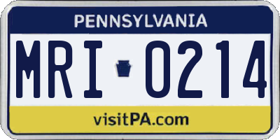 PA license plate MRI0214