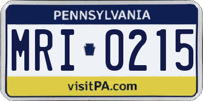 PA license plate MRI0215